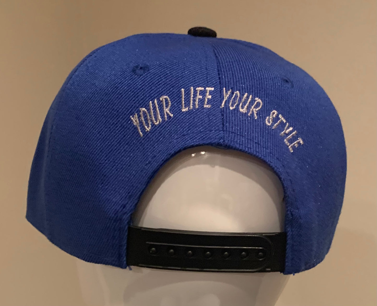 Black/Royal Blue Snap Back with Grey Logo