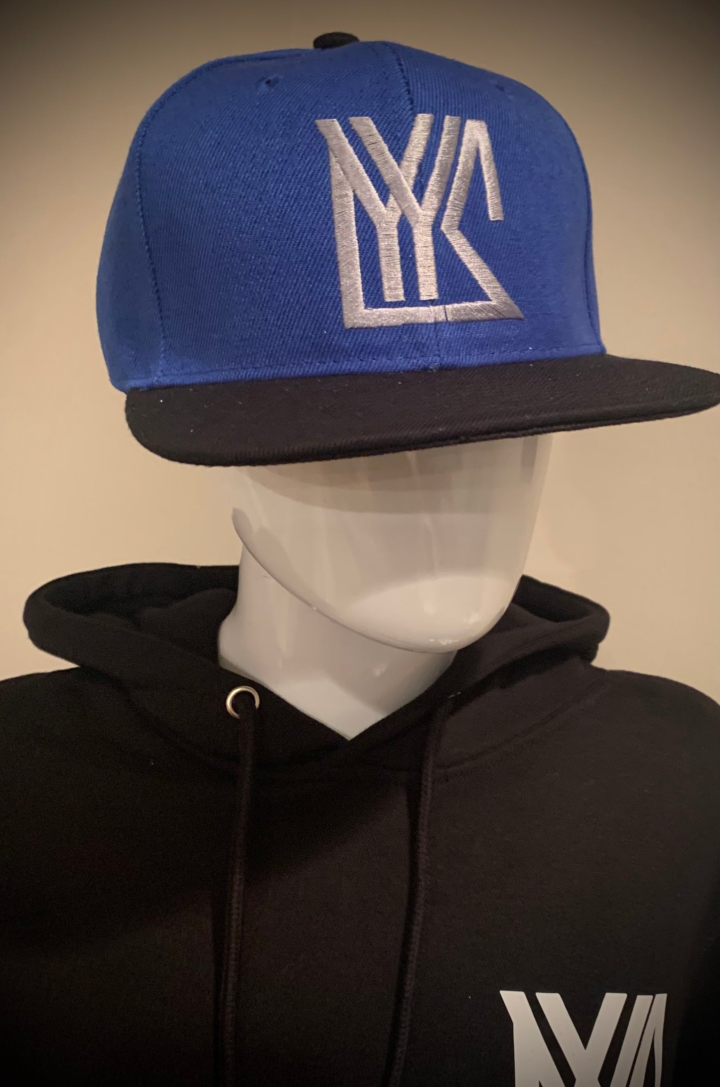 Black/Royal Blue Snap Back with Grey Logo